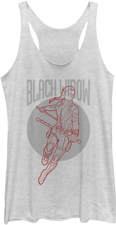 Ladies Black Widow Sketch Avengers Endgame Racerback Tank Top - main product image