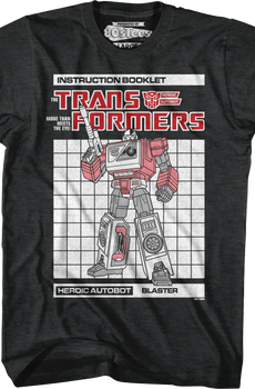 Blaster Instruction Booklet Transformers T-Shirt