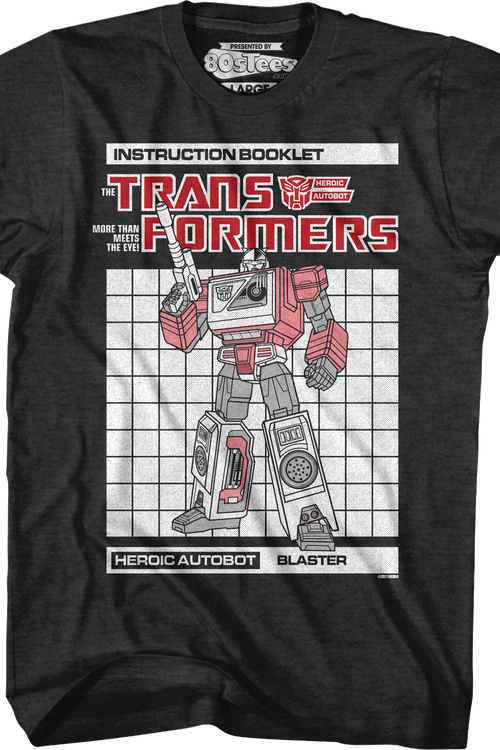Blaster Instruction Booklet Transformers T-Shirtmain product image
