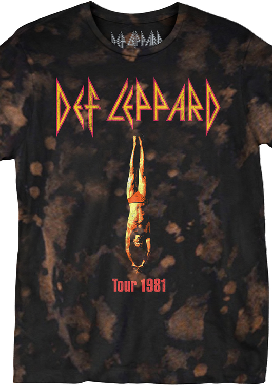 Bleached Tie Dye Tour 1981 Def Leppard T-Shirt - main product image