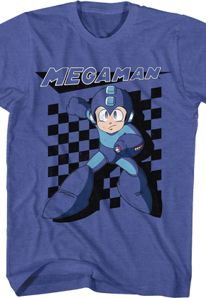 Blue Bomber Checkerboard Mega Man T-Shirt