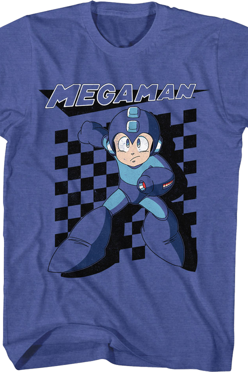 Blue Bomber Checkerboard Mega Man T-Shirtmain product image