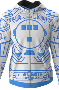 Blue Circuit Tron Costume Hoodie