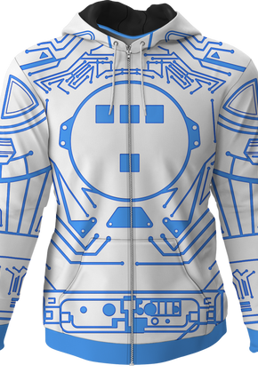 Blue Circuit Tron Costume Hoodie
