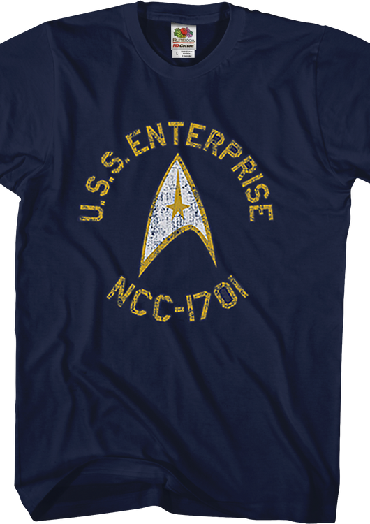 Blue Distressed USS Enterprise Star Trek T-Shirt - main product image