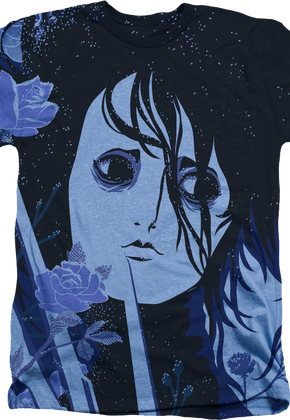Blue Floral Edward Scissorhands T-Shirt