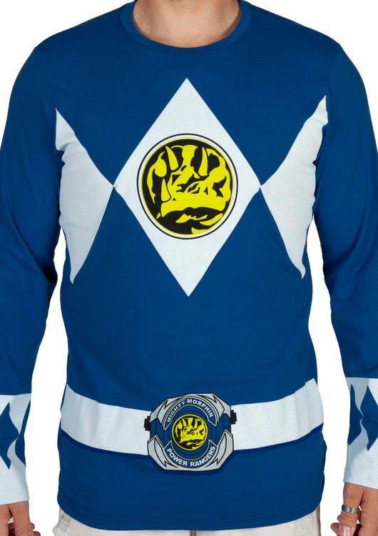 Blue Ranger Long Sleeve Costume Shirt - main product image
