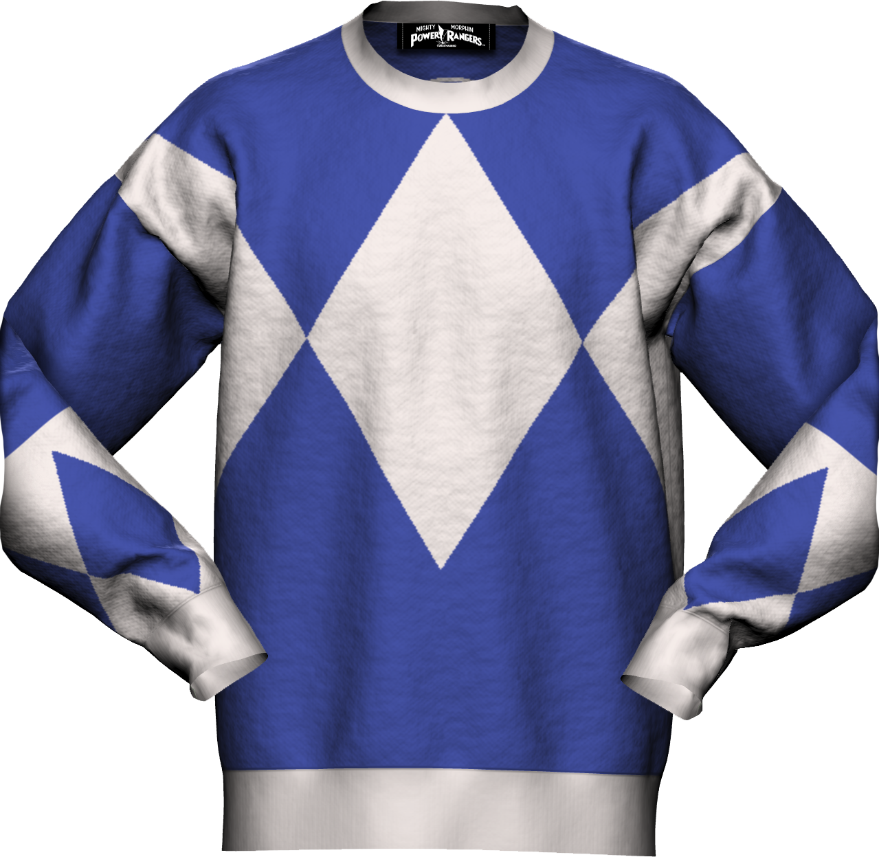 Blue Ranger Bandana Blue Ranger Mighty Morphin Power Rangers Knitted Sweater