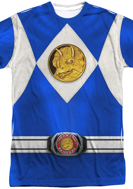 Blue Ranger Sublimation Costume Shirt - main product image