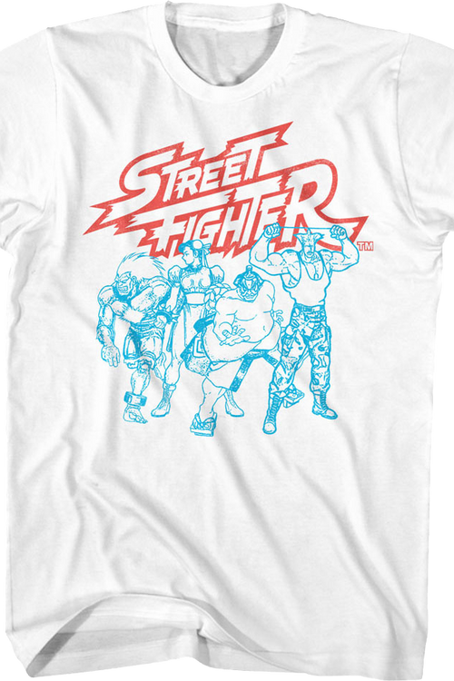 Blue Sketches Street Fighter T-Shirt - main product image