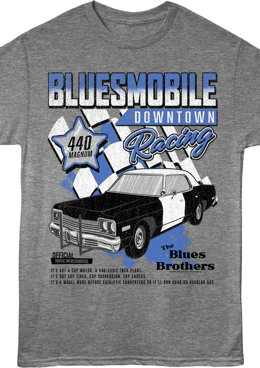 Bluesmobile Downtown Racing Blues Brothers T-Shirt - main product image