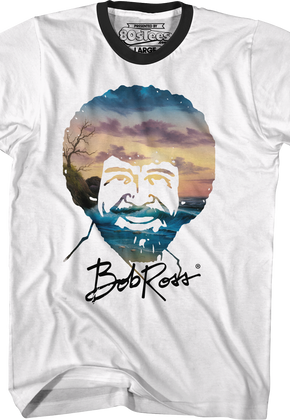 Bob Ross Sunset Ringer Shirt