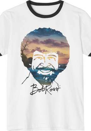 Bob Ross Sunset Ringer Shirt