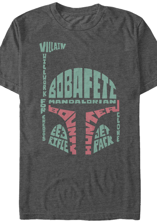 Boba Fett Descriptive Helmet Star Wars T-Shirt - main product image