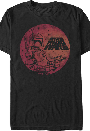 Boba Fett Mandalorian Moon Star Wars T-Shirt