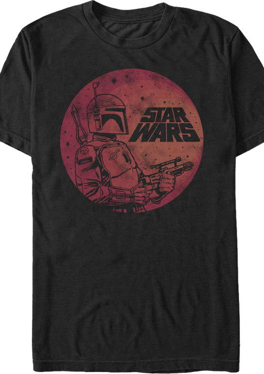 Boba Fett Mandalorian Moon Star Wars T-Shirt - main product image