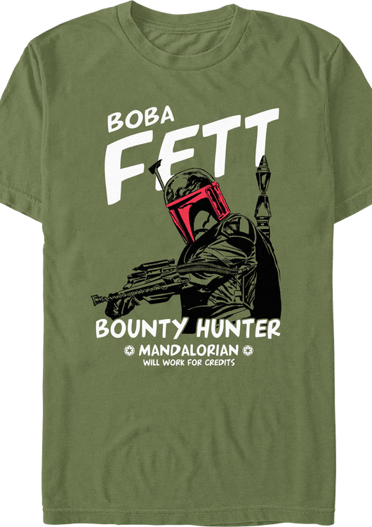 Boba Fett Will Work For Credits Star Wars T-Shirt - main product image