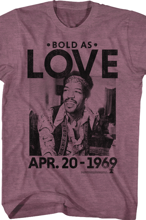 Bold As Love Jimi Hendrix T-Shirt - main product image