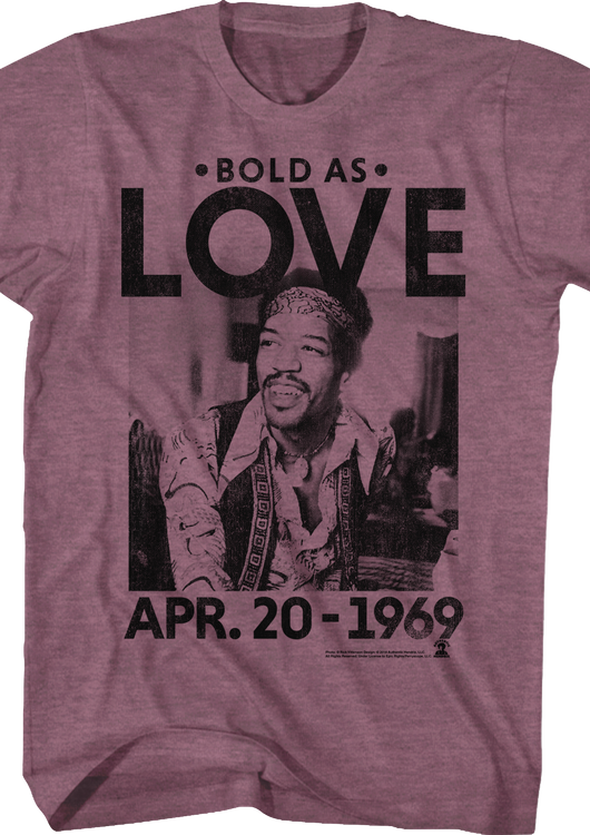 Bold As Love Jimi Hendrix T-Shirt - main product image