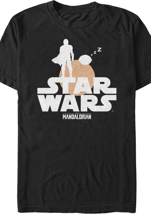Bounty Hunter And Child Silhouettes Star Wars The Mandalorian T-Shirt - main product image