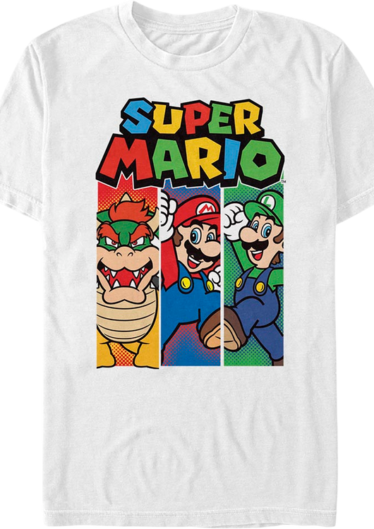 Bowser Mario Luigi Panels Super Mario Bros. T-Shirt - main product image