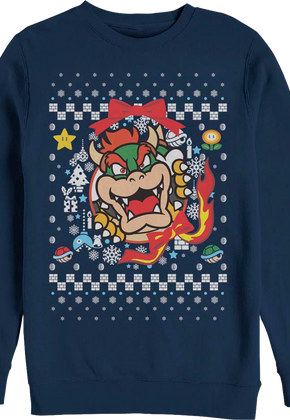 Bowser Ugly Faux Knit Super Mario Bros. Sweatshirt