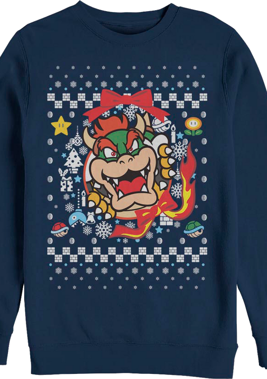 Bowser Ugly Faux Knit Super Mario Bros. Sweatshirt - main product image