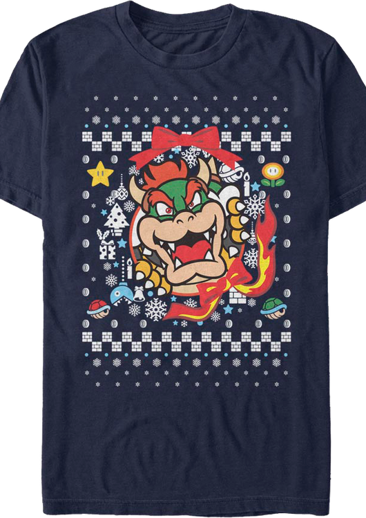 Bowser Ugly Faux Knit Super Mario Bros. T-Shirt - main product image