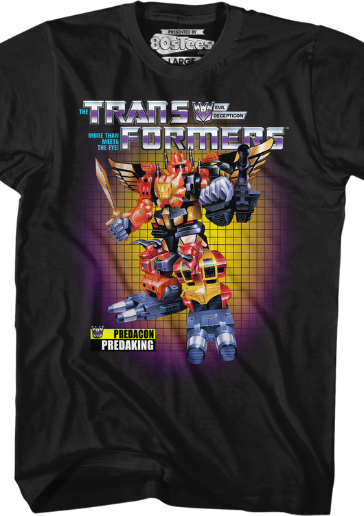 Box Art Predaking Transformers T-Shirt - main product image