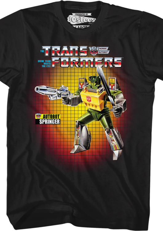 Box Art Springer Transformers T-Shirt - main product image