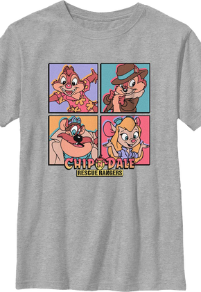 Boys Youth Character Squares Chip 'n Dale Rescue Rangers Shirt