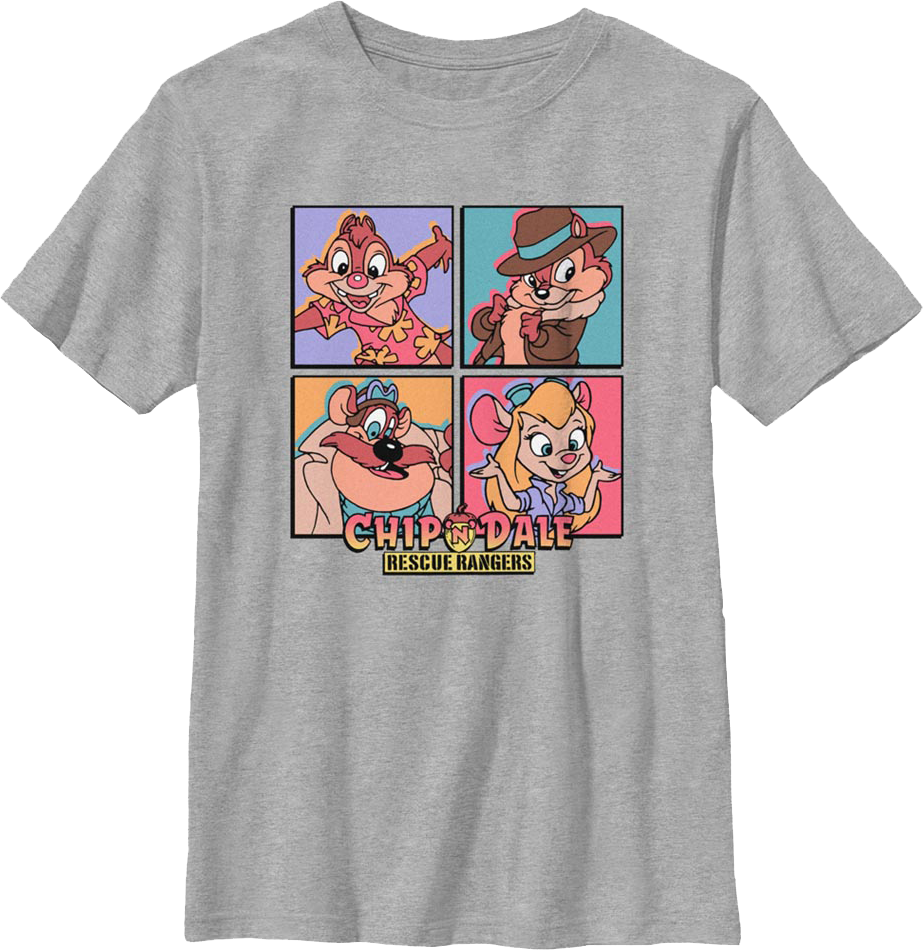 Boys Youth Character Squares Chip 'n Dale Rescue Rangers Shirt