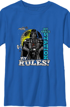 Boys Youth Darth Vader My Space Station My Rules Star Wars Shirt