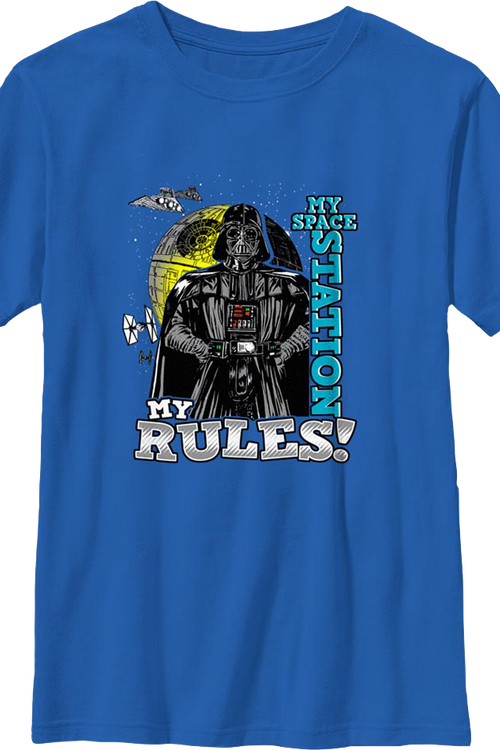 Boys Youth Darth Vader My Space Station My Rules Star Wars Shirtmain product image