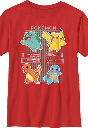 Boys Youth Gradient Grid Pokemon Shirt