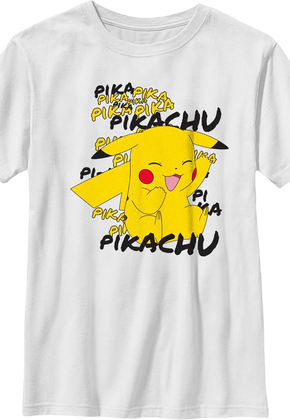 Boys Youth Happy Pikachu Pokemon Shirt