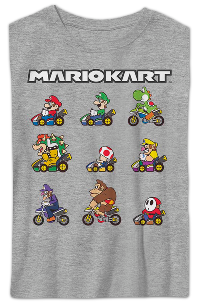 Boys Youth Mario Kart Characters Nintendo Shirt