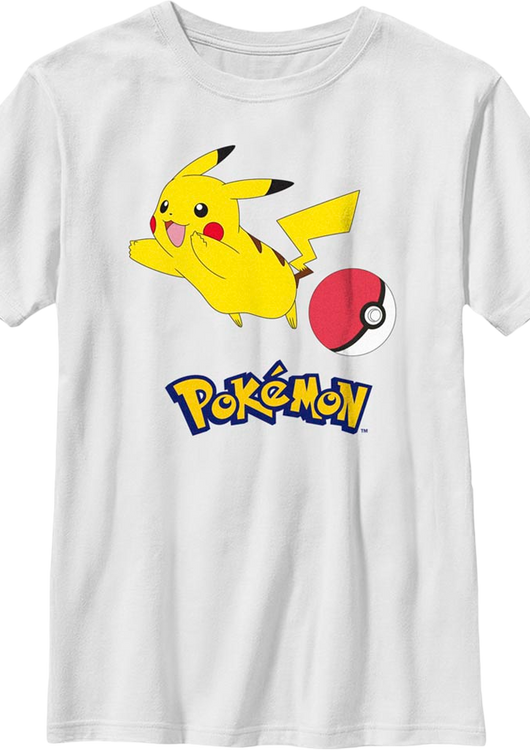 Boys Youth Pikachu Bouncing Pokemon Shirt - main product image