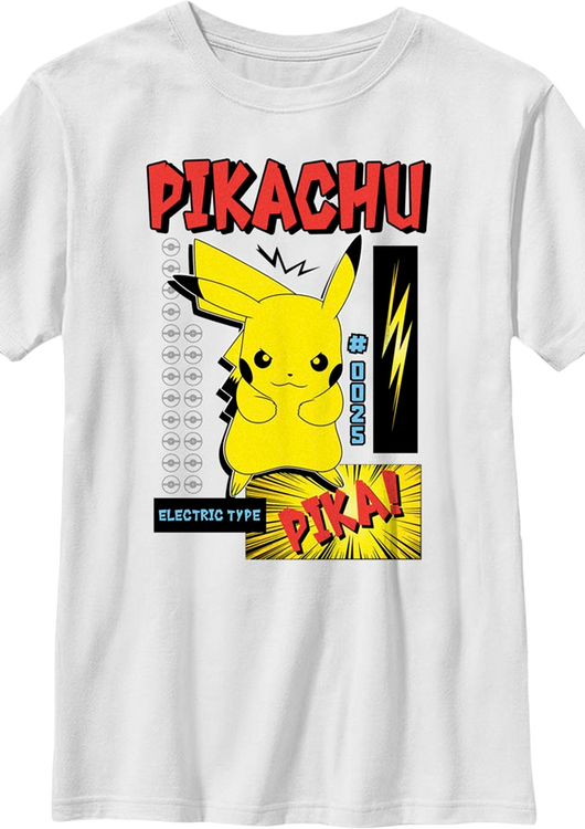 Boys Youth Pikachu Electric Type Pokemon Shirt - main product image