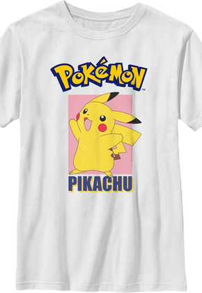 Boys Youth Pikachu Square Pokemon Shirt