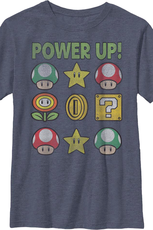 Boys Youth Power Up Super Mario Bros. Shirtmain product image