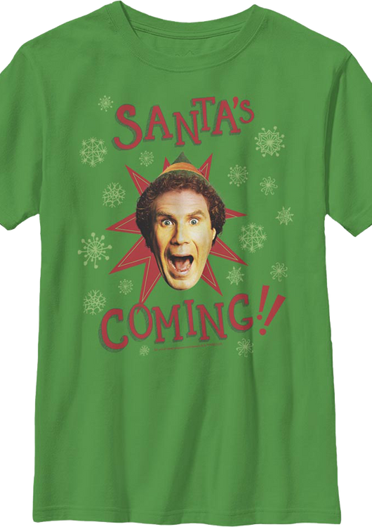 Boys Youth Santa's Coming Elf Shirt - main product image
