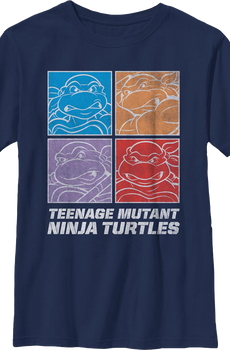 Boys Youth Square Outlines Teenage Mutant Ninja Turtles Shirt