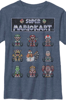 Boys Youth Super Mario Kart Characters Nintendo Shirt