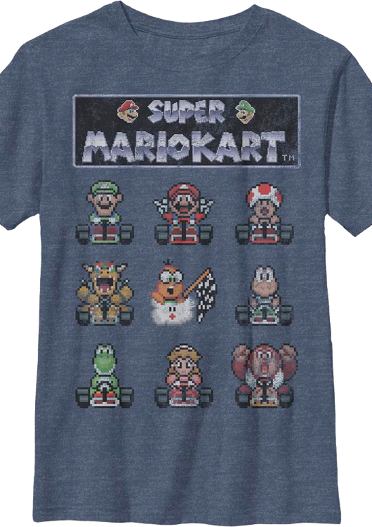 Boys Youth Super Mario Kart Characters Nintendo Shirt - main product image