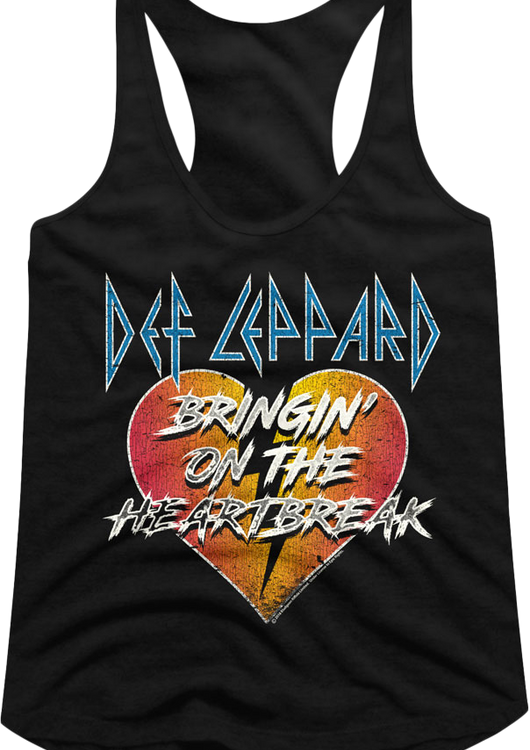 Ladies Bringin' On The Heartbreak Def Leppard Racerback Tank Top - main product image