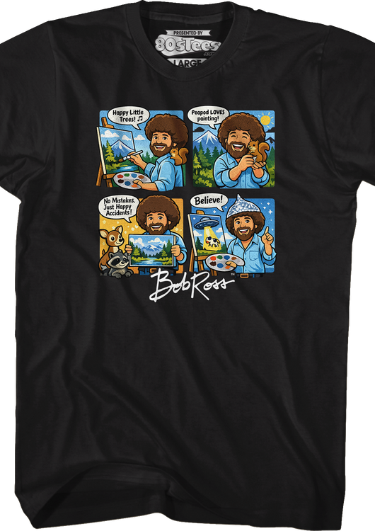 Four Squares Bob Ross T-Shirt - main product image