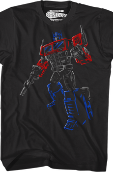 Brush Stroked Optimus Prime Transformers T-Shirt