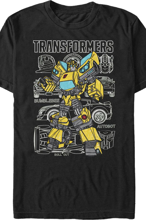 Bumblebee Diagram Transformers T-Shirtmain product image