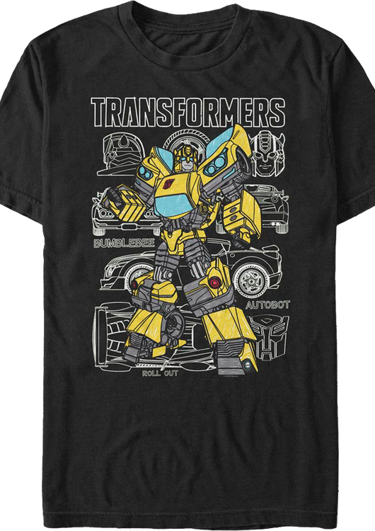 Bumblebee Diagram Transformers T-Shirt - main product image